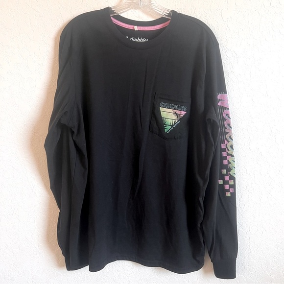 Chubbies “The Weekend has Arrived” Large Black Long Sleeve Shirt - Picture 1 of 5